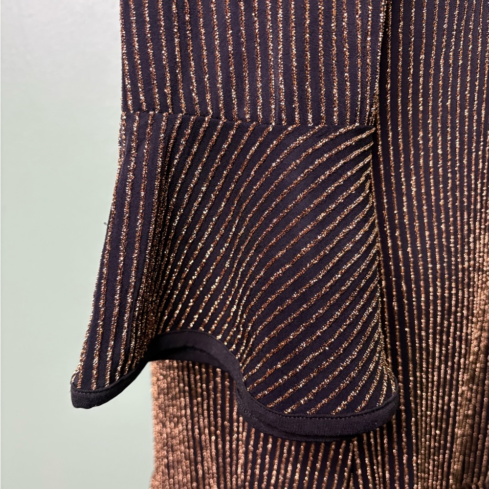NWT MICHAEL Michael Kors Black and Gold Long Sleeve Dress small - Picture 11 of 11